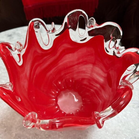 White Cristal Bowl - Murano Style - Picture 7 of 12